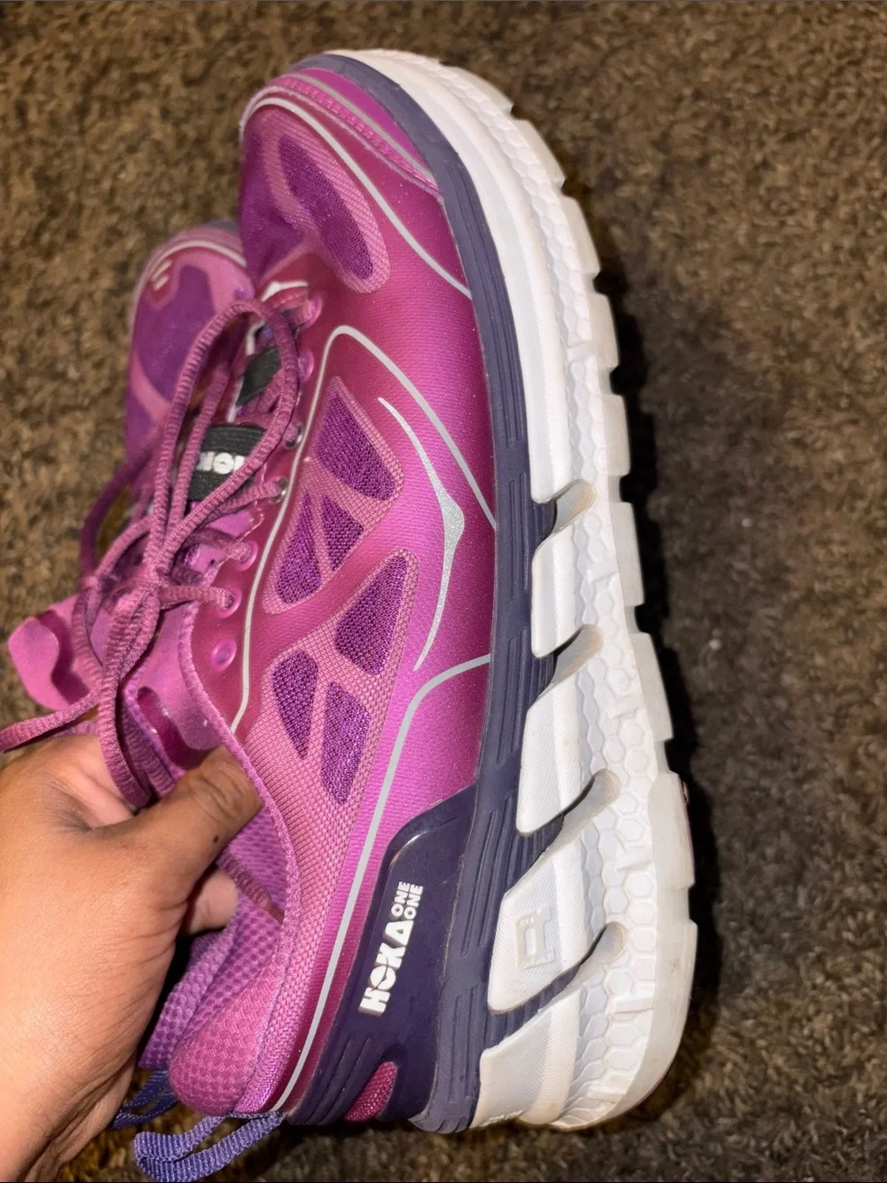 Hoka Women’s Magenta/Purple Athletic Running Shoe